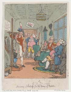 Mätsubstitut för reservarmén, 1815., 1815. av Thomas Rowlandson