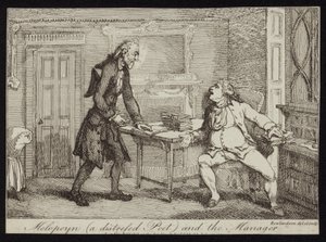 Melopoyn en bedrövad poet och chefen av Thomas Rowlandson