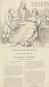 Melpomene i djuperna; om barnlek som försvaras av teatermonarker av Thomas Rowlandson