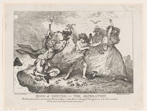 Mer av Werther-The Separation: Charlotte Preserved from Destruction av Albert och ..., 6 maj 1786. av Thomas Rowlandson