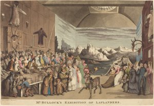 Mr Bullocks utställning av lappländare av Thomas Rowlandson