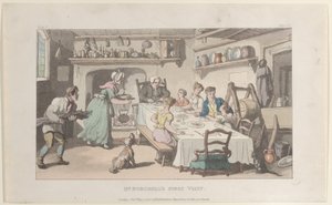 Mr. Burchells första besök, från The Vicar of Wakefield, 1 maj 1817., 1 maj 1817. av Thomas Rowlandson