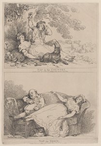 Tupplur på landet, tupplur i stan, 1785., 1785. av Thomas Rowlandson
