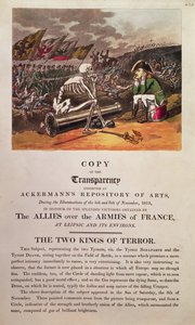 Napoleon och Döden sitter tillsammans på slagfältet i Leipzig (se även 266072) av Thomas Rowlandson