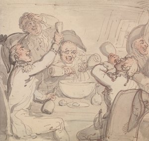 Sjöofficerare och en skål med punch av Thomas Rowlandson