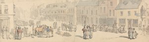Newport High Street, Isle of Wight av Thomas Rowlandson