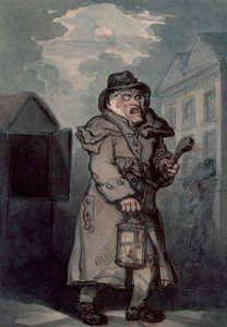 Nattväktare, sent 1700-tal av Thomas Rowlandson