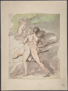 Nakenpar som omfamnar varandra av Thomas Rowlandson