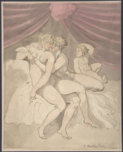 Nakenpar som omfamnar varandra av Thomas Rowlandson