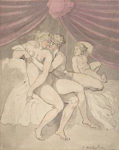 Nakent par omfamnar, 1780-1827. av Thomas Rowlandson