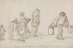 Gatufigurer i Paris av Thomas Rowlandson