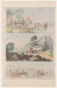 Tavla 10, konturer av figurer, landskap och boskap...för lärarnas bruk, ..., 6 augusti 1790. av Thomas Rowlandson