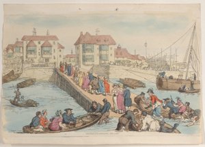 Plåt 25: A Landing Place, från World in Miniature, 1816., 1816. av Thomas Rowlandson