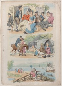 Plåt 4: Rekrytering, från World in Miniature, 1816., 1816. av Thomas Rowlandson
