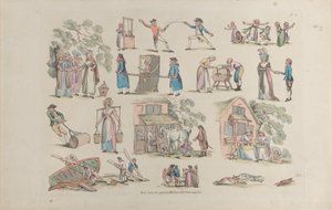Tavla 8, konturer av figurer, landskap och boskap...för lärarnas bruk, Ju..., 20 juni 1790. av Thomas Rowlandson