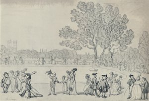 Promenade i Green Park, 1808, 1920 av Thomas Rowlandson