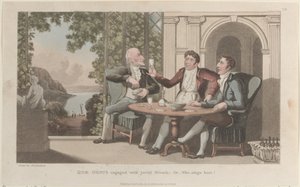 Quae Genus Engaged with Jovial Friends, or-Who Sings Best, from The History o..., 1 januari 1822. av Thomas Rowlandson