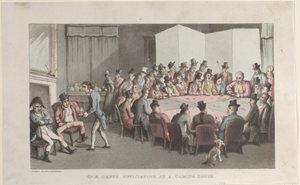 Quae Genus Officiating at a Gaming House, från The History of Johnny Quae Gen..., 1 november 1821. av Thomas Rowlandson