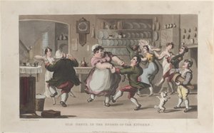 Quae Genus, in the Sports of the Kitchen, från The History of Johnny Quae Genus..., 1 augusti 1821. av Thomas Rowlandson
