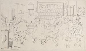 Quae Genus in the Sports of the Kitchen, från The History of Johnny Quoe Genus: the Little..., 1822. av Thomas Rowlandson