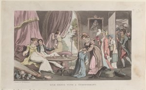 Quae Genus with a Spendthrift, från The History of Johnny Quae Genus, The Li..., 1 september 1821. av Thomas Rowlandson
