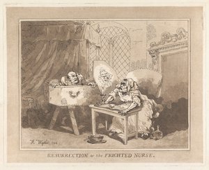Uppståndelsen eller den rädda sjuksköterskan av Thomas Rowlandson