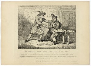 Omarbetning för den andra upplagan, från Boswells Tour of the Hebrides av Thomas Rowlandson