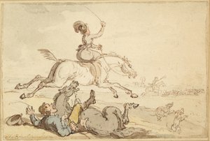 Ryttare kastas på en jakt av Thomas Rowlandson