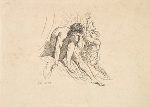 Flodguden med barn, 1784-88. av Thomas Rowlandson