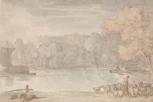 Flodmotiv (Themsen vid Eton) av Thomas Rowlandson