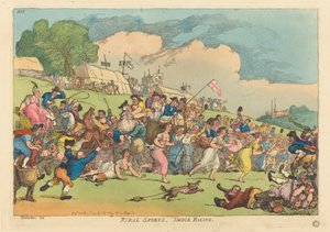 Landsbygdsidrott. Smock Racing av Thomas Rowlandson
