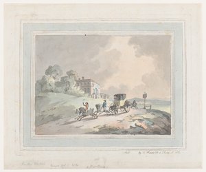 Rustik skiss, eller en stolpe som reser, 1785-99., 1785-99. av Thomas Rowlandson