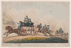 Sadlers flygande artilleri av Thomas Rowlandson