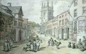 Saint Austell, Cornwall (penna och akvarell på papper) av Thomas Rowlandson