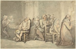 Scen i en fransk kyrka av Thomas Rowlandson