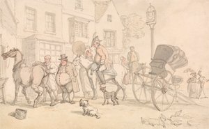 Scen utanför Half-Moon Inn av Thomas Rowlandson