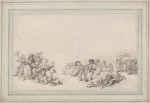 Skridskoåkning på Serpentine av Thomas Rowlandson