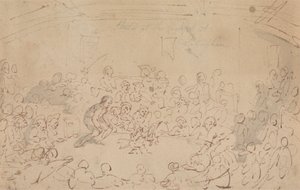Skissad vid cockpiten, Nottingham av Thomas Rowlandson