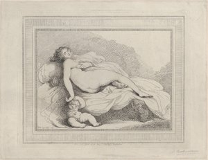 Sovande Venus och kärlek, 1799., 1799. av Thomas Rowlandson