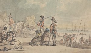 Soldater går ombord av Thomas Rowlandson