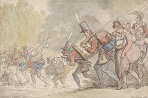 Soldater på marsch av Thomas Rowlandson