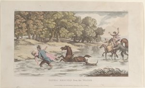Sophia räddad från vattnet, från The Vicar of Wakefield, 1 maj 1817., 1 maj 1817. av Thomas Rowlandson