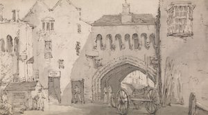 Southampton, Watergate och Globe Inn av Thomas Rowlandson