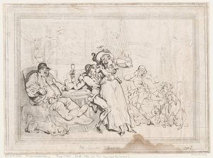 Idrottshall, eller Rävjägare som kopplar av av Thomas Rowlandson