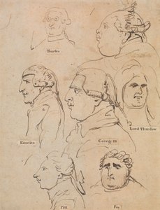 Studier av George III och statsmän av Thomas Rowlandson