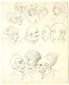 Studier av groteska huvuden av Thomas Rowlandson