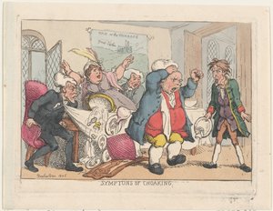 Symptoms of Choaking, 1806 pub. 25 augusti 1808., 1806 pub. 25 augusti 1808. av Thomas Rowlandson