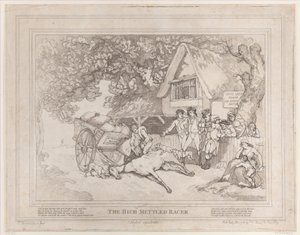 The Cart Horse från The Life of a Racehorse, eller The High-Mettled Racer, 20 juli..., 20 juli 1789 av Thomas Rowlandson