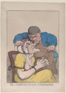 Skomakarens botemedel mot en skällande fru, 1813., 1813. av Thomas Rowlandson