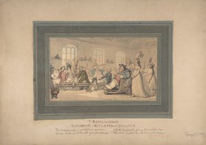 Bekvämligheterna med bad och offentlig frukost, 1780-1827. av Thomas Rowlandson